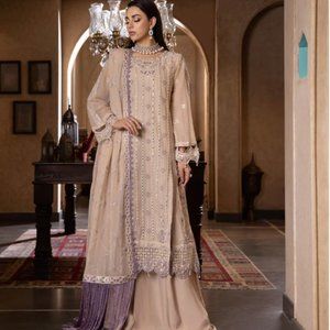 STRING & THREAD Women's Lala Heaven Dress And Scarf Size L in Peach